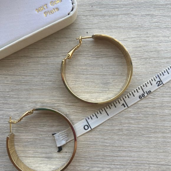 14K Gold Plated Hoop Earrings [ Oroclone] - Picture 3 of 4